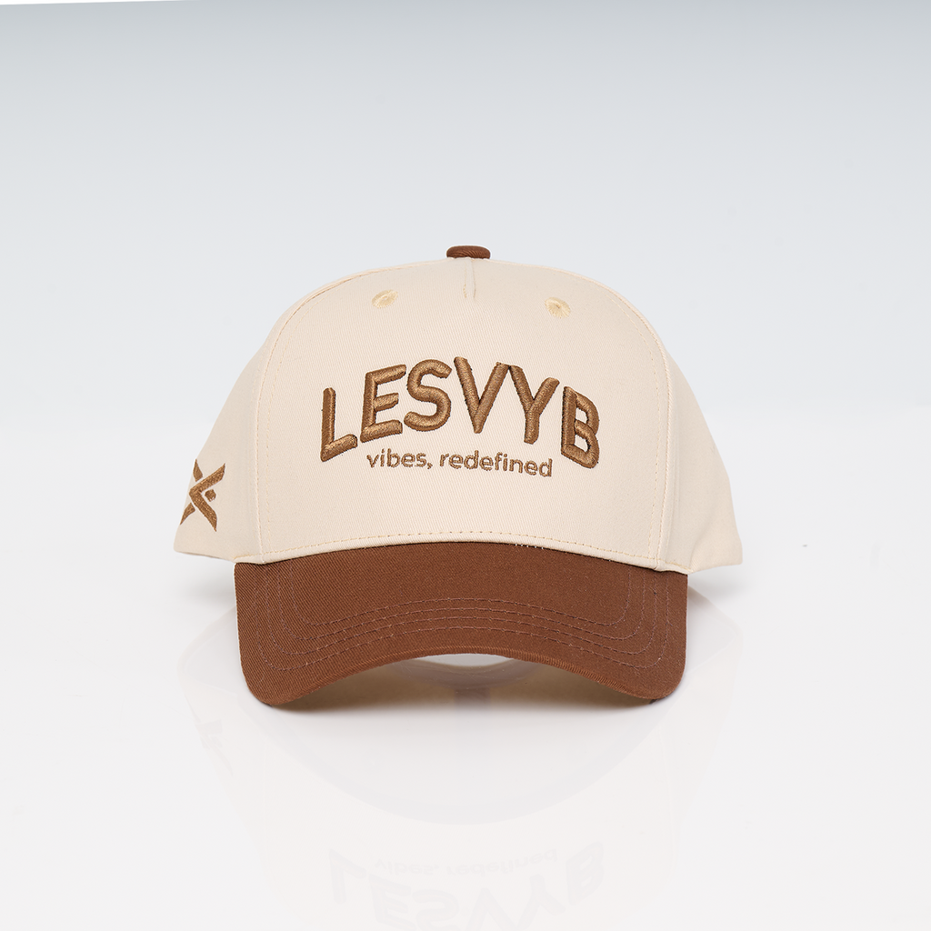 Beige and Brown Baseball Cap