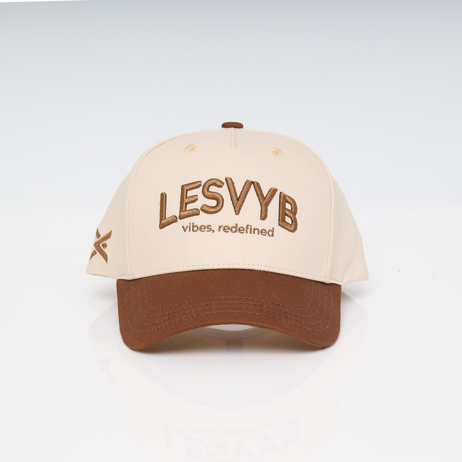 Beige and Brown Baseball Cap