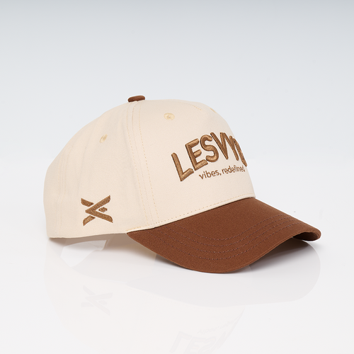 Beige and Brown Baseball Cap