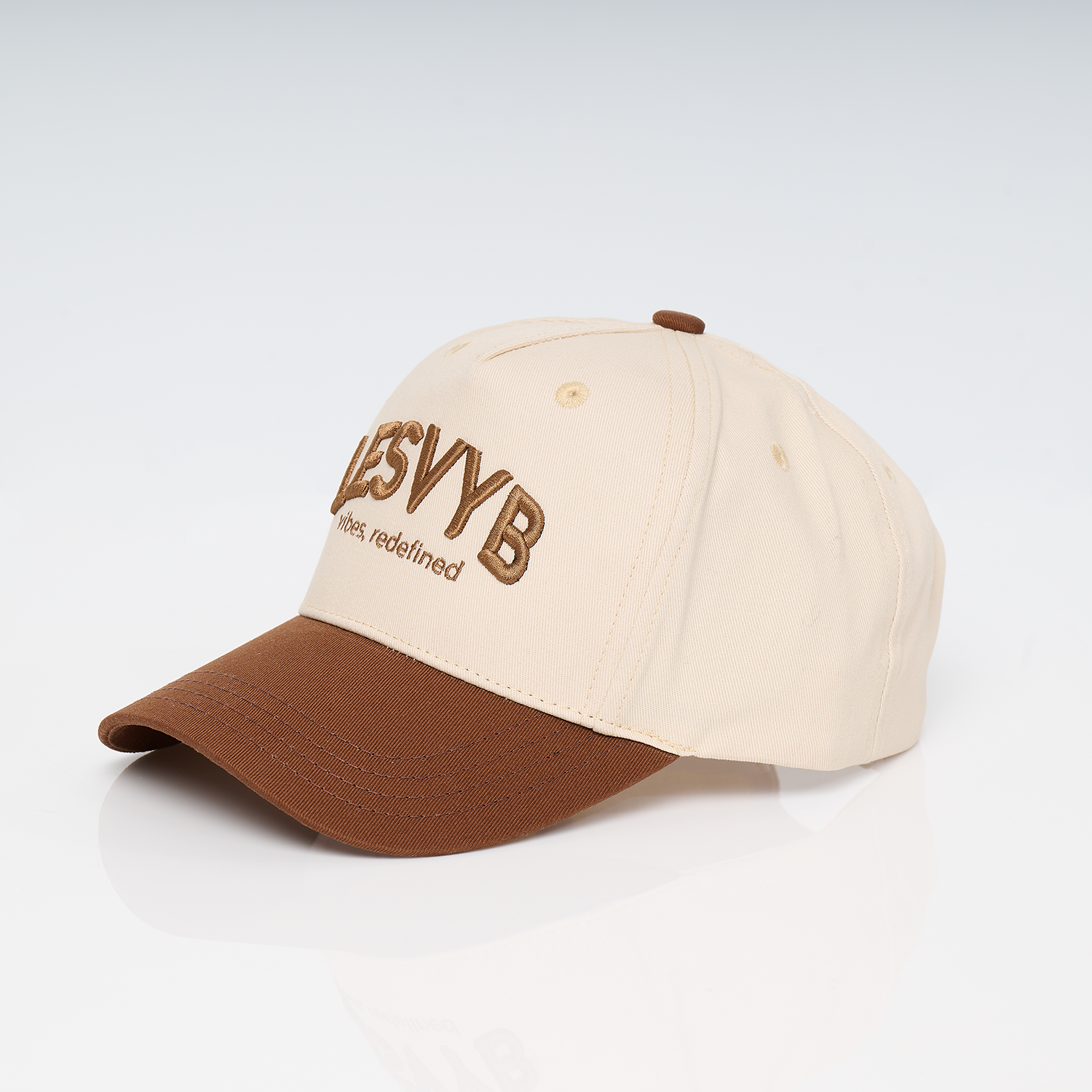 Beige and Brown Baseball Cap